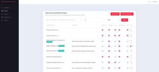 Subcontractor Qualification System